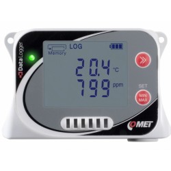 U3430 Data Logger with built-in temperature, relative humidity and CO2 sensors.